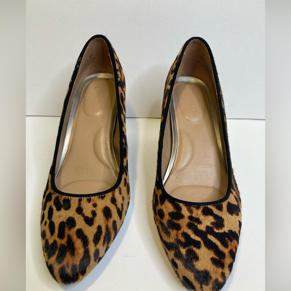 aerosoles Women’s Shoes Size 6 Animal Leopard Print Block Heels Leather Upper
